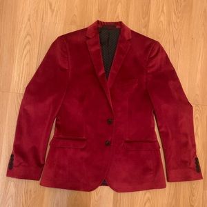Red Velvet Blazer - Stretch - Modern Fit